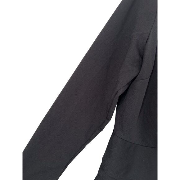 Ashley Stewart Top 22/24 Black Triple Ruffle Peplum Stretch Knit Long Sleeve - Picture 4 of 11